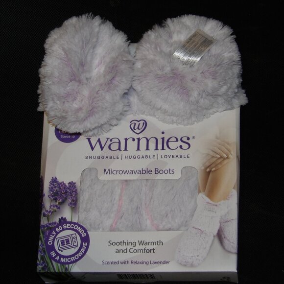 Warmies Lavender Scented Microwavable Slippers Size 6-10 New In Package - Picture 1 of 2